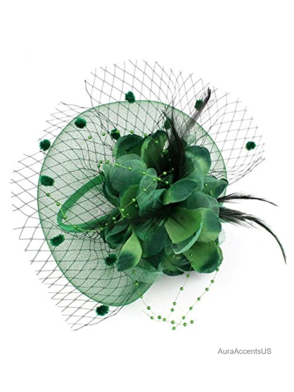 Handmade Mesh Floral Feather Fascinator Headband for Tea Party Wedding